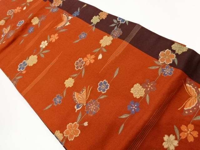 JAPANESE NAGOYA OBI / WOVEN WEEPING SAKURA